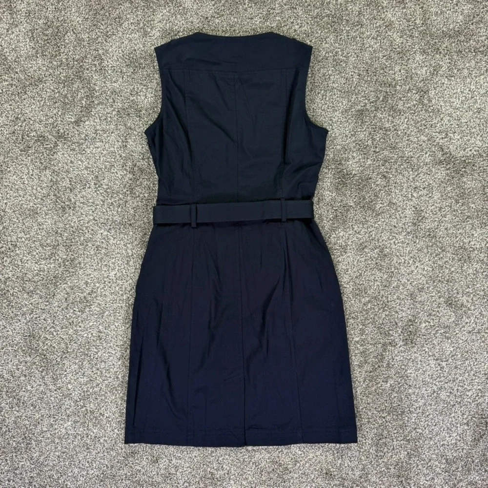 NEW Banana Republic Womens 4 Navy Utility Belted Safari Sheath Dress 947327-00
